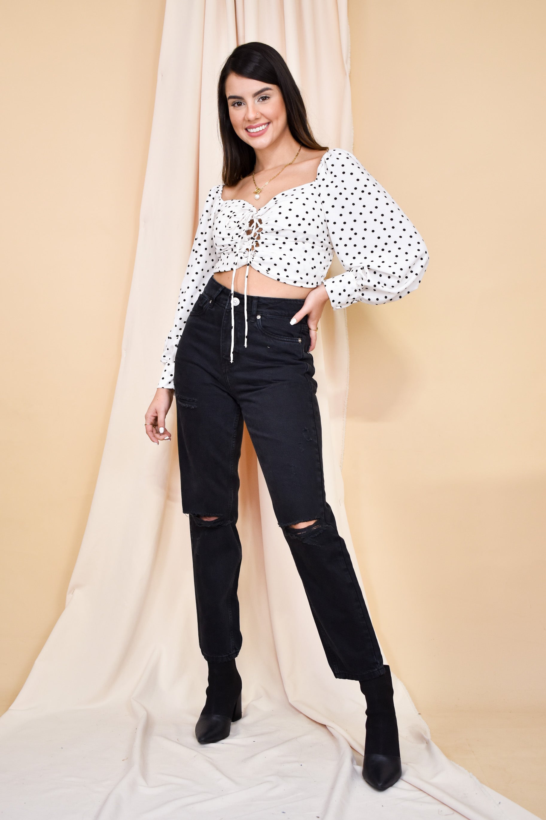 Pantalón jean Backmom Rasgado