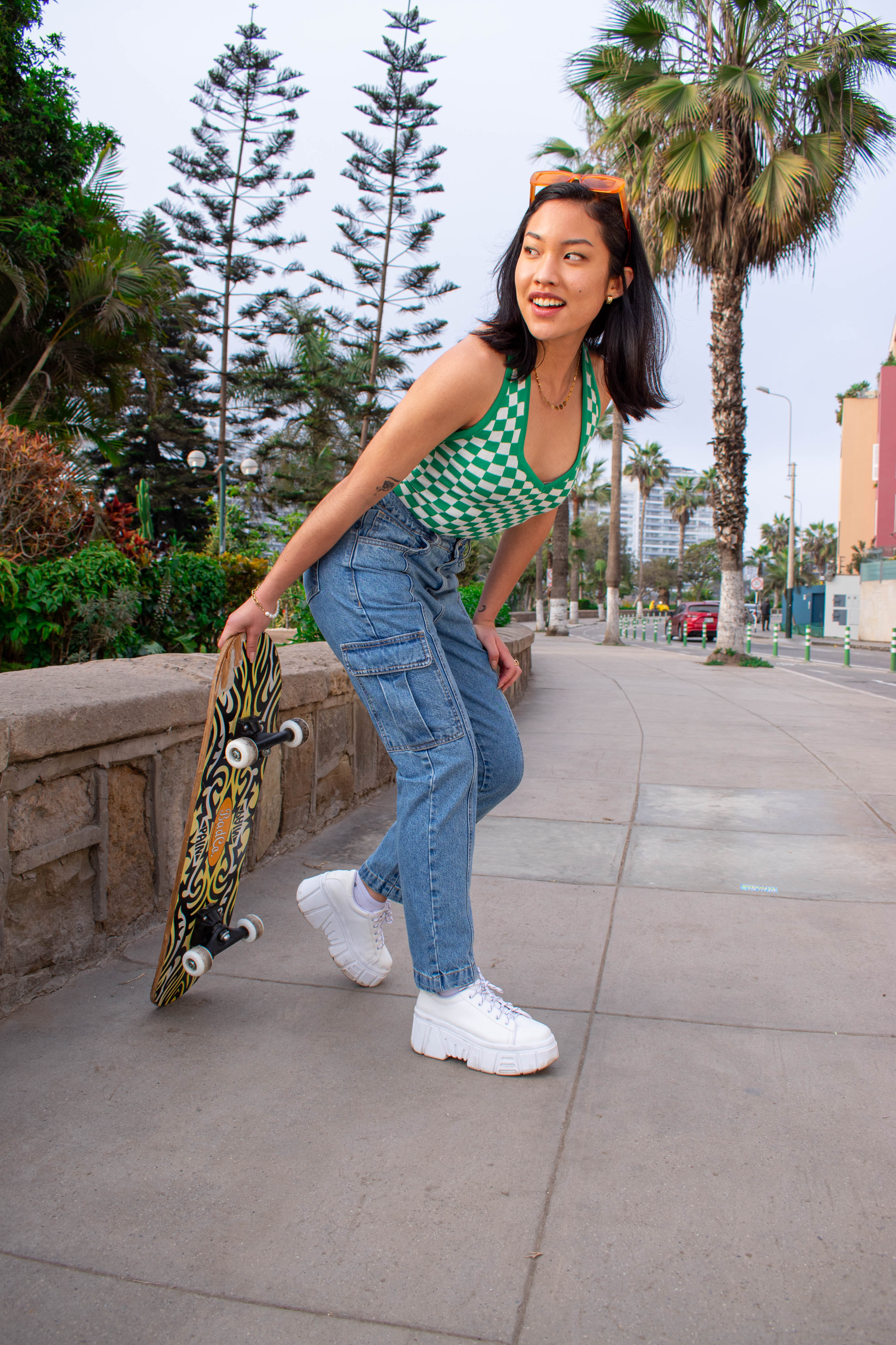 Pantalón jean Backmom Cargo