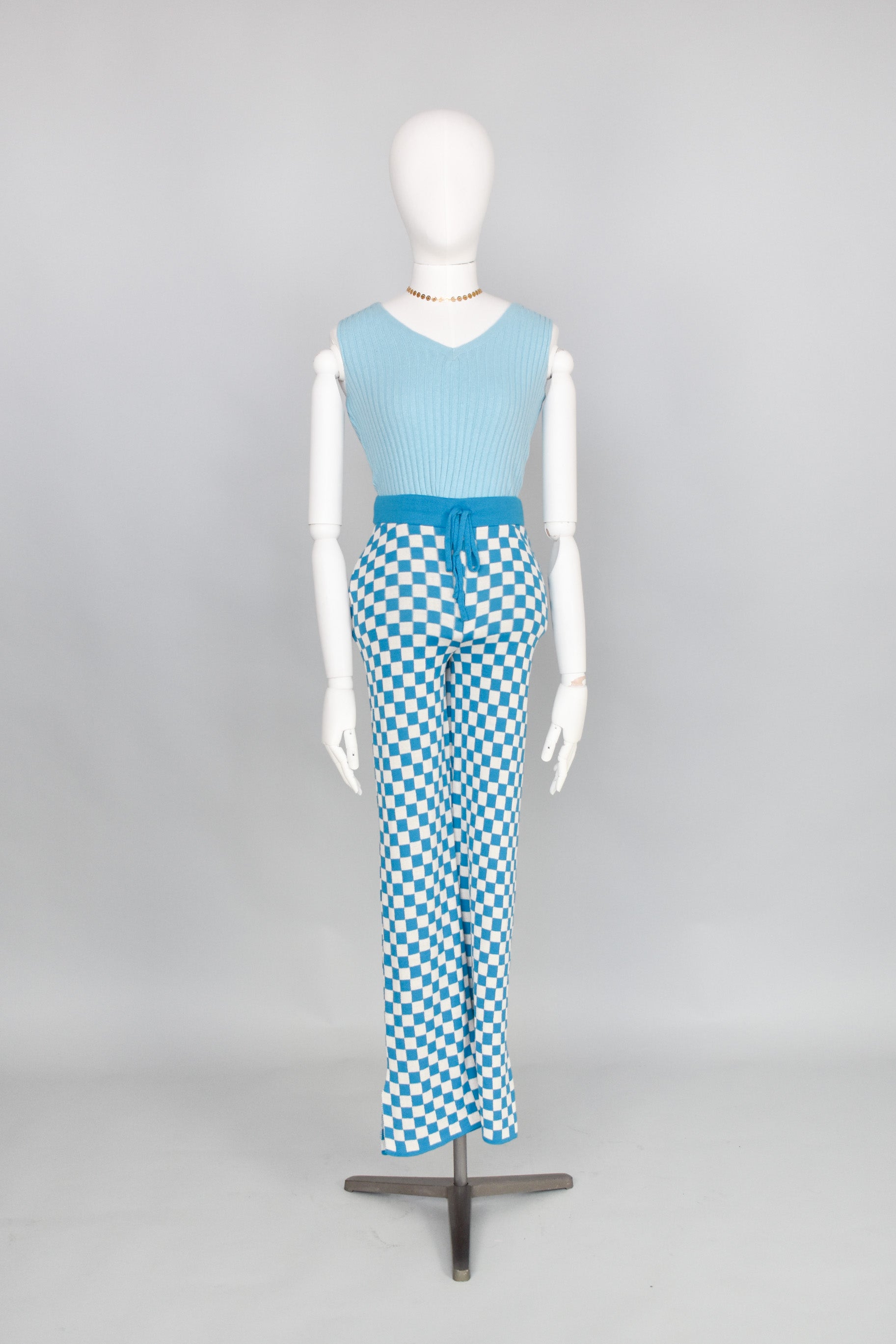 Pantalón Knit Flare Ajedrez